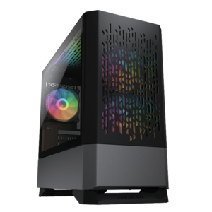 Gabinete Mini Torre COUGAR MG140 Air RGB B – 3 Ventiladores ARGB, Vidrio Templado, Alto Flujo de Aire, Compatible con Micro ATX - negro