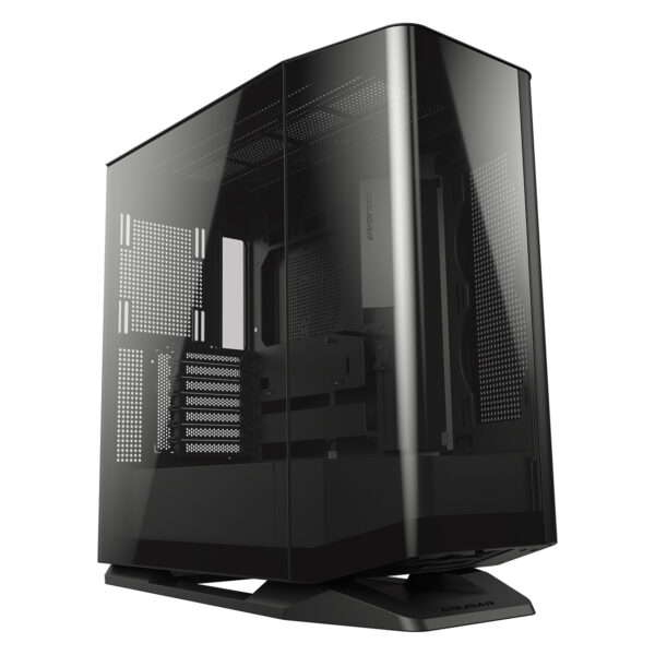 Cougar FV270 SIN ABANICOS – Gabinete Mid-Tower E-ATX con Panel de Vidrio Curvado, Soporte para GPUs de hasta 420 mm y Compatibilidad con Placas Base de Conexión Inversa