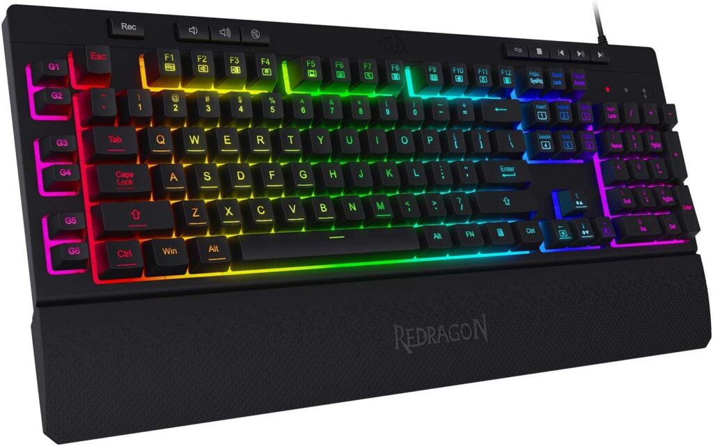 Teclado Gaming Shiva K512 - Redragon - Incluye reposabrazos - Membrana - RGB
