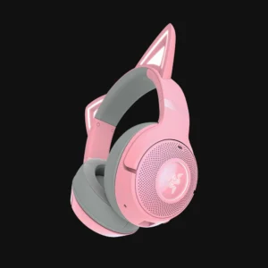 Razer Kraken Kitty V2 BT Rosa Quartz – Auriculares Inalámbricos con Orejas de Gato, RGB Chroma, Bluetooth 5.2, Micrófonos con Cancelación de Ruido, 40h de Batería, Modo Gaming