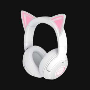 Razer Kraken Kitty V2 BT Blancos – Auriculares Inalámbricos con Orejas de Gato, RGB Chroma, Bluetooth 5.2, Micrófonos con Cancelación de Ruido, 40h de Batería, Modo Gaming