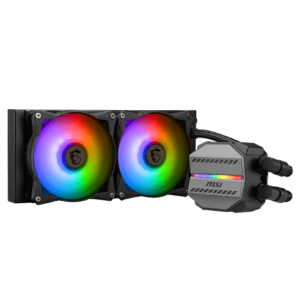 MSI MAG CORELIQUID M240 – Sistema de Refrigeración Líquida Todo en Uno (AIO) de 240 mm, 2 Ventiladores ARGB de 120 mm, Bomba de 3100 RPM, Compatible con Sockets Intel LGA 115x/1200/1700/2011/2066 y AMD AM4/AM5, Radiador de Aluminio,