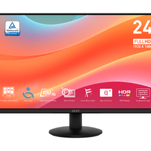 MSI PRO MP242L – Monitor Profesional de 23.8" Full HD (1920x1080), Panel IPS, Tasa de Refresco de 100Hz, Tiempo de Respuesta de 1ms (MPRT), Tecnología Eye Care, HDR Ready,