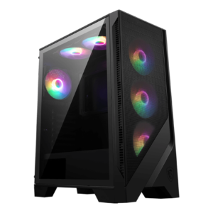 MSI MAG FORGE 120A AIRFLOW – Gabinete Mid Tower ATX con Panel Frontal de Malla, 6 Ventiladores Auto-RGB de 120 mm Preinstalados, Panel Lateral de Vidrio Templado de 3 mm, Soporte para Radiadores de hasta 240 mm,