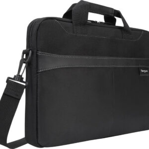 Targus 15.6″ Business Casual Slipcase TSS898 – Funda Slim Acolchada con Asa Removible, Bolsillo Frontal y Correa Trolley, Negro