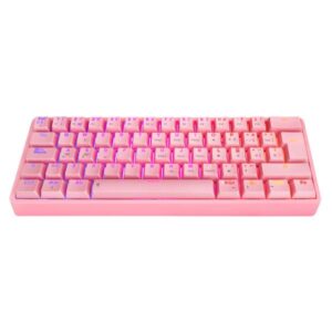 Teclado Mecánico Eagle Warrior KGY182U0001C – 60% Compacto, 62 Teclas RGB Backlit USB Español - Rosado