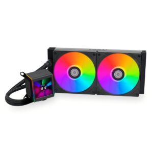 Enfriamiento Líquido RGB Lian Li Galahad II LCD 280 – 280 mm Dual Fan, Pantalla LCD 2.88″, Compatibilidad Intel/AMD - Negro