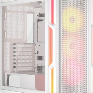 Gabinete Corsair iCUE 5000T RGB Blanco – Mid-Tower ATX, Vidrio Templado, Incluye 3 ventiladores ARGB LL120