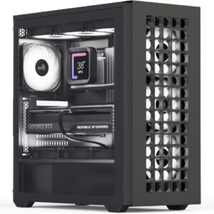Gabinete Aerocool D502A Mid‑Tower – 4 Ventiladores ARGB Incluidos, Panel Lateral Templado, Soporte ATX/Mini‑ITX