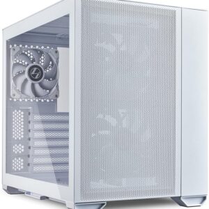 Gabinete Lian Li O11 Air Mini – ATX Compacto con Alto Flujo de Aire, Incluye 3 Ventiladores - Blanco