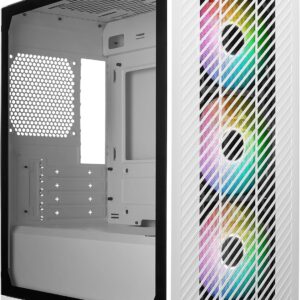 Gabinete Cooler Master Elite 301 – Micro-ATX, incluye 3 ventiladores ARGB de 120 mm - Blanco