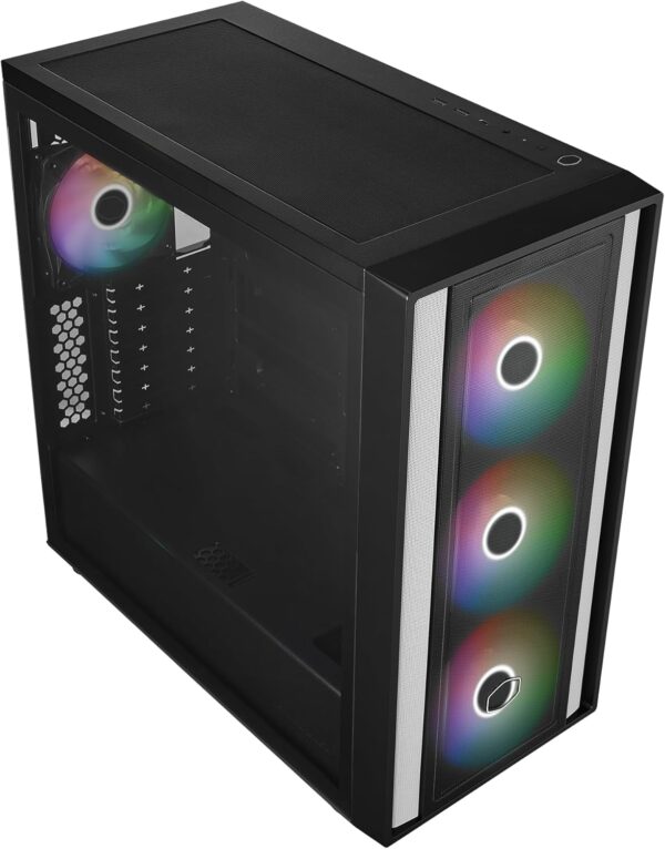 Gabinete Cooler Master MasterBox 600 – Mid-Tower ATX, Incluye 3× SickleFlow 140 mm y 1× CF120
