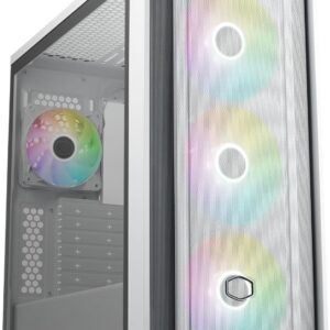 Gabinete Cooler Master MasterBox 600 – Mid-Tower ATX, Incluye 3× SickleFlow 140 mm y 1× CF120