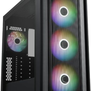 Gabinete Cooler Master MasterBox 600 – Mid-Tower ATX, Incluye 3× SickleFlow 140 mm y 1× CF120 - Negro