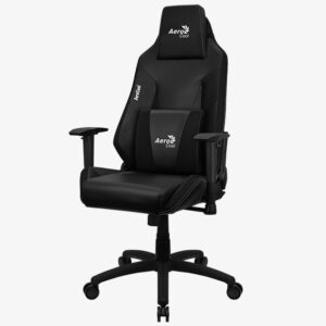 Silla Gaming AeroCool Admiral – Reclinable, Reposapiés Extensible y Cojines Ergonómicos Incluidos - Negro