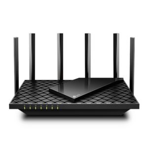 Router Wi-Fi 6 TP-Link Archer AX73 – AX5400 Dual-Band (574 Mbps @2.4 GHz + 4804 Mbps @5 GHz), CPU Quad-Core 1.5 GHz, 6 Antenas Externas, OFDMA, MU-MIMO, 1 WAN + 4 LAN Gigabit, WPA3, HomeShield