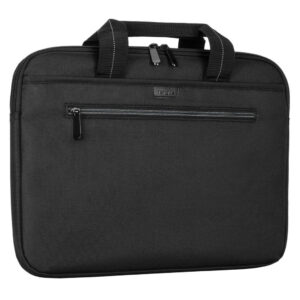 Targus 14″ Slipskin Sleeve TSS932 – Funda Slim con Asas Ocultas, Bolsillo Frontal, Protección Acolchada para Portátiles hasta 14″ – Negro