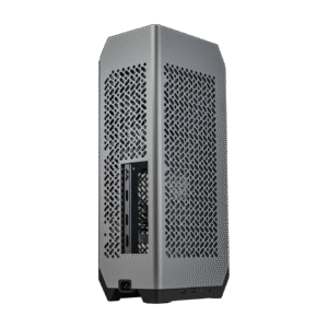 Gabinete ITX Cooler Master NCORE 100 MAX – Compacto Premium, PSU 850W, Enfriamiento Líquido 120 mm Incluido, Gris Titanio - Plateado
