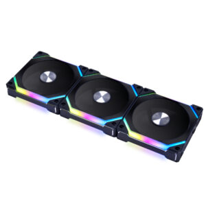 Lian Li UNI FAN SL120 V2 – Kit de 3 Ventiladores RGB de 120 mm con Conexión Modular PWM - Negro