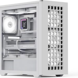 Gabinete Aerocool D502A Mid‑Tower – 4 Ventiladores ARGB Incluidos, Panel Lateral Templado, Soporte ATX/Mini‑ITX - Blanco