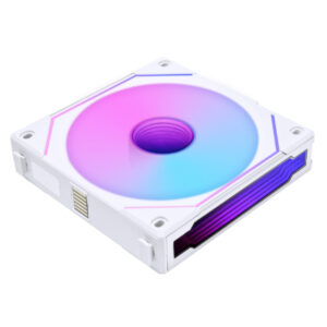 Abanico Inverso Lian Li UNI FAN SL-INFINITY Reverse Blade 120 mm – ARGB, Flujo de Aire Invertido, Daisy-Chain, Efecto Infinity Mirror, Blanco