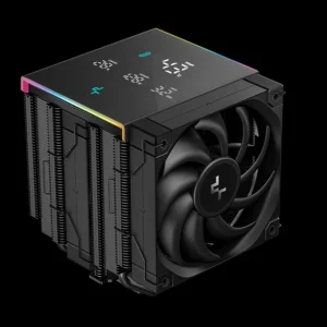Refrigeración por Aire DeepCool AK620 Digital Pro — 2×120 mm 1750 RPM • Pantalla Multidatos • LGA1851 / AM5 • 6 Heatpipes Ø6 mm • Flujo 60.9 CFM • ≤25 dB • 163 mm Altura • ARGB
