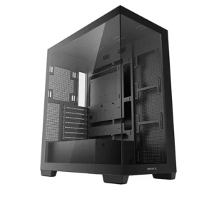 Gabinete Panorámico ATX DeepCool CG580 — Vidrio Templado 3 Lados • Sin Ventiladores Incluidos • Radiadores 420/360 mm • GPU 410 mm • Disipador CPU 176 mm • USB-C + 2 USB 3.0 - Negro