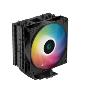 Disipador de Aire Single Tower DeepCool AG400 ARGB — 4 Heatpipes Ø6 mm • Ventilador PWM 120 mm 2000 RPM • 220 W TDP • 75,9 CFM • 150 mm Altura • Intel LGA1851 / AMD AM5 - Negro