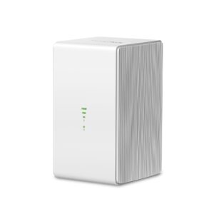 Router 4G LTE Mercusys MB110‑4G — Wi‑Fi 2.4 GHz 300 Mbps • Cat 4 (150/50 Mbps) • 2 antenas externas • 2 puertos Ethernet • Soporta hasta 32 dispositivos