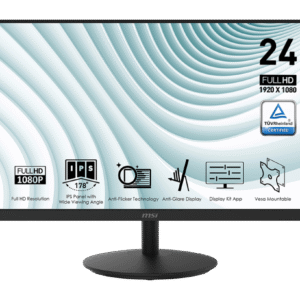 Monitor MSI PRO MP242 23.8” Full HD IPS 75Hz – Antirreflejo, Protección Visual, HDMI/VGA, VESA