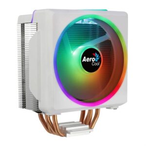 Cooler Aerocool Cylon 4F Blanco — 1 ventilador ARGB 120 mm + 4 heat‑pipes • TDP 145 W