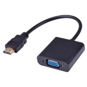 Adaptador HDMI a VGA Genérico Negro – Conexión Directa de PC a Monitor