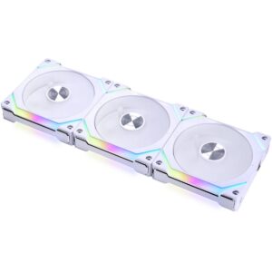 Kit de Abanicos Gaming Lian Li UNI FAN SL V2 3x120 mm – ARGB, 28 mm, Conector Daisy-Chain, Controlador Incluido, Blanco