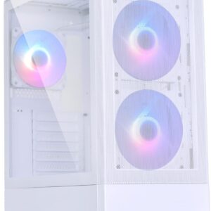 Gabinete Lian Li Lancool 205 MESH C –  ATX con Panel de Vidrio Templado, Incluye 3 Ventiladores de 120 mm - Blanco