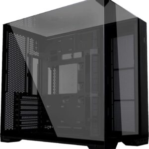 Gabinete Mid-Tower Lian Li O11 Vision Compact – Cristal Templado 360°, Soporte ATX, GPU Vertical, 3 Radiadores, Sin Ventiladores incluidos, Color negro