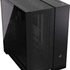 Gabinete Mid-Tower Corsair 6500D Airflow – Doble Cámara, Frontal Mesh, Cristal Templado, E-ATX, Sin Ventiladores, Negro