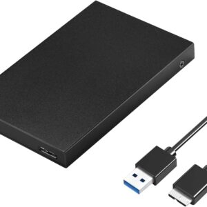 Enclosure  - SSK USB 3.0 a SATA 2.5″ – Aluminio Ultra Slim, Soporte HDD/SSD 7-9,5 mm, UASP SATA III, Color Negro