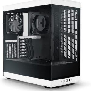 HYTE Y40 – Gabinete ATX Compacto con Riser PCIe 4.0,  2 ventiladores de 120 mm preinstalados - Blanco con Negro
