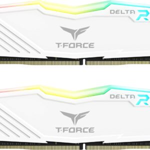 Memoria RAM T-Force Delta RGB DDR4 16GB (2×8GB) 3200MHz – CL16, Blanca, Iluminación RGB, Compatible con Intel y AMD
