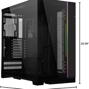Gabinete Full-Tower Lian Li O11 Dynamic EVO XL – Cristal Templado, Soporte E-ATX, GPU Vertical, Hasta 3 Radiadores 420 mm, Color negro, ARGB Frontal