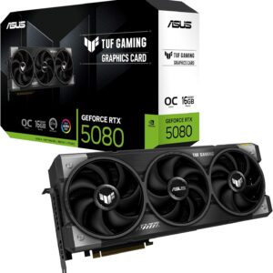Tarjeta gráfica ASUS TUF GAMING GeForce RTX 5080 OC Edition 16 GB GDDR7 – PCIe 5.0, 10 752 CUDA Cores y Axial-tech Fans