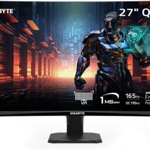 Monitor Gaming GIGABYTE GS27QC – 27” Curvo QHD (2560x1440), Panel VA, 165Hz, 1ms, FreeSync Premium