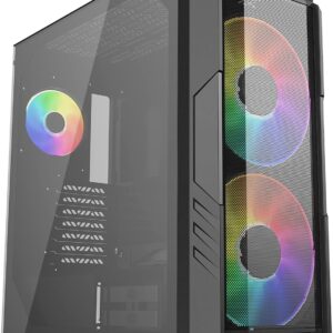 Gabinete Mid-Tower Cooler Master HAF 500 – Alta Ventilación, 2 Ventiladores ARGB 200 mm, Vidrio Templado, Soporte E-ATX - Negro