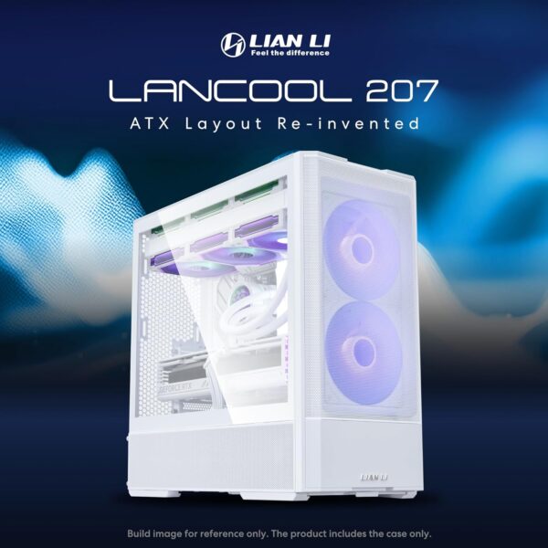 Gabinete Mid-Tower Lian Li LANCOOL 207 – 3 Ventiladores ARGB 140 mm, Soporte ATX, GPU 410 mm, Panel Mesh, USB-C Frontal