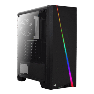 Gabinete Aerocool Cylon – Mid-Tower RGB Frontal, Panel Lateral Acrílico/Templado, Ventilador Trasero Incluido, Soporte ATX
