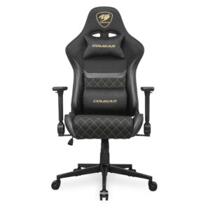 Silla Gaming COUGAR Armor One v2 F – Superficie Transpirable Premium, Reclinable 180°, Soporte Lumbar y Cervical - Dorado