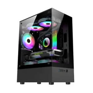 Gabinete Gaming Eagle Warrior Micro-ATX – 3 Ventiladores ARGB, Vidrio Templado, Negro - CG70AHRA001C