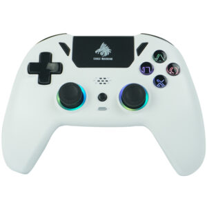 Control Inalámbrico Eagle Warrior HG04D, Compatible con Android, iOS/PC/PS4/PS5, 2 Botones traseros programables, RGB, Touchpad - Blanco