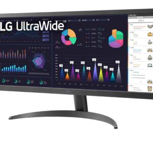 Monitor LG UltraWide 26WQ500-B – 25.7″ 21:9 UltraWide Full HD (2560×1080) IPS – HDR10 – AMD FreeSync™ Premium – 75 Hz – 5 ms (GtG) / 1 ms MBR – sRGB 99% – 2 × HDMI / Salida de auriculares – Tilt – VESA 100×100