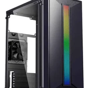 Gabinete Micro-ATX Eagle Warrior CM16KTRA001C – Panel Lateral Acrílico, RGB Strip Frontal, USB 3.0 + Audio, Diseño Compacto